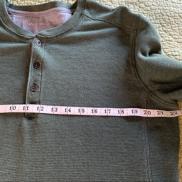 Eddie Bauer Green Henley Shirt - Tall Large - Picture 4 of 9